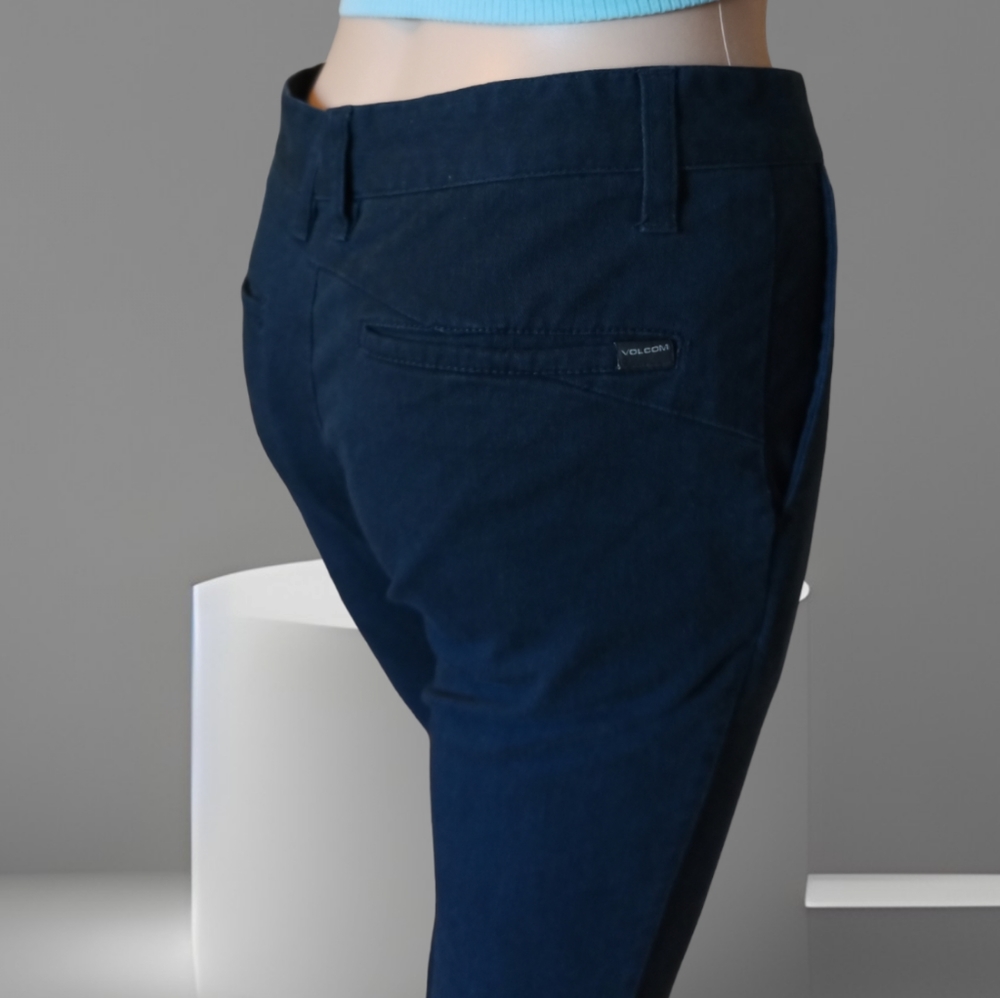 Volcom Frochickie Women's Highrise Pants Dark Blue-Green - Picture 10 of 16